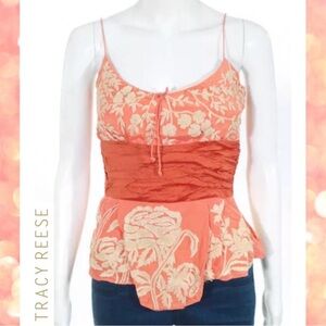 TRACY REESE Peach & Cream Floral Camisole/Top